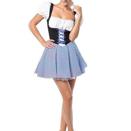 Feestbazaar Dirndl Eva Blauw/Bruin Kort