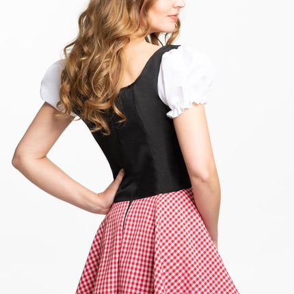 Feestbazaar Dirndl Eva Rood/Zwart Kort