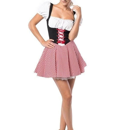 Feestbazaar Dirndl Eva Rood/Zwart Kort