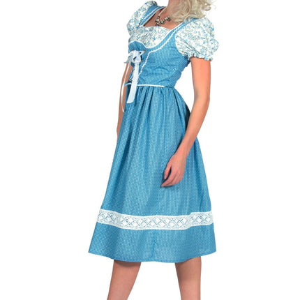 Feestbazaar Dirndl Jurk Lang Blauw