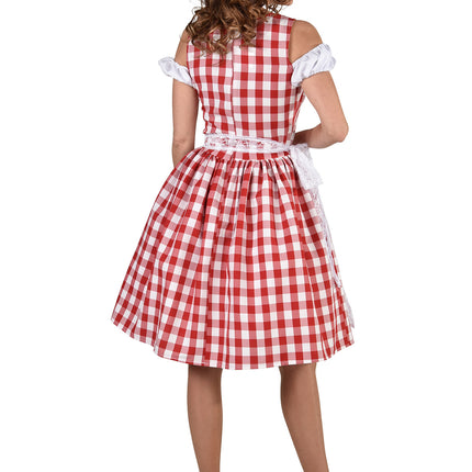 Feestbazaar Dirndl Nina Knielang rood/wit