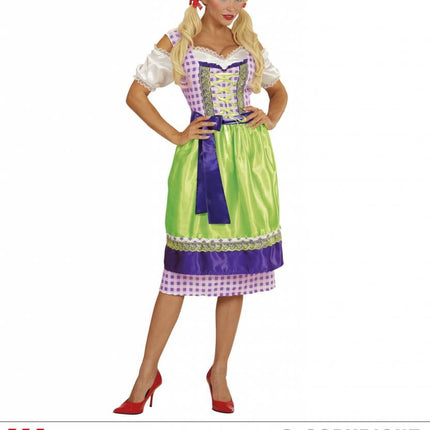 Feestbazaar Dirndl paars/groen