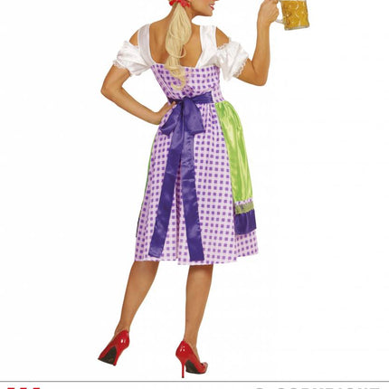 Feestbazaar Dirndl paars/groen