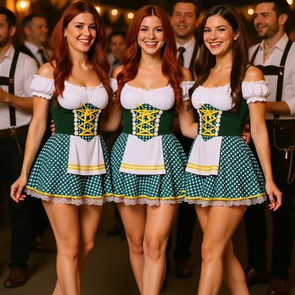 Feestbazaar Dirndl Sara Kort Groen Geruit