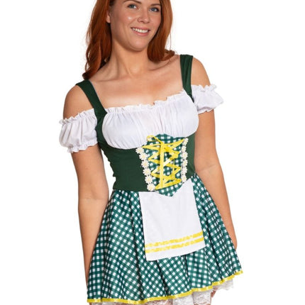 Feestbazaar Dirndl Sara Kort Groen Geruit