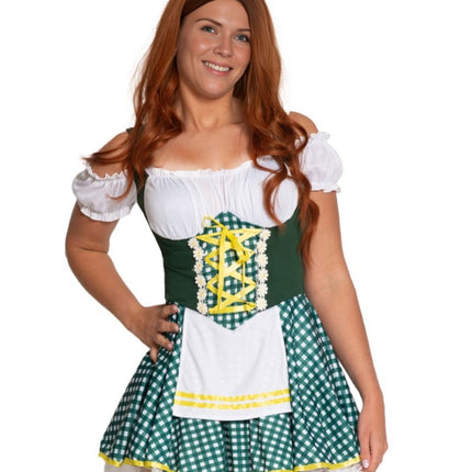 Feestbazaar Dirndl Sara Kort Groen Geruit