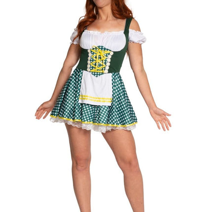 Feestbazaar Dirndl Sara Kort Groen Geruit