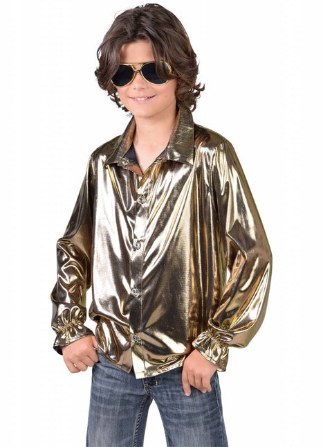 Feestbazaar Disco blouse goud kind