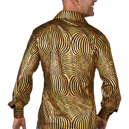 Feestbazaar Disco Blouse Holografisch Goud/Zwart