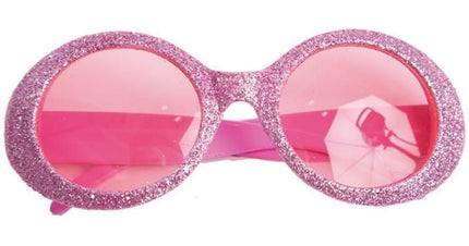 Feestbazaar Disco bril glitter roze
