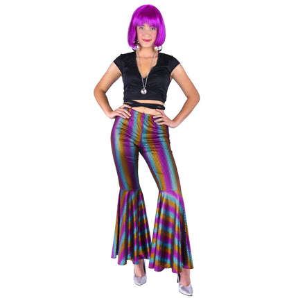 Feestbazaar Disco Broek Regenboog Dames Boogie