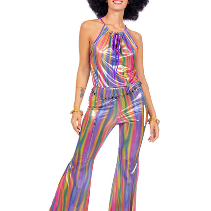 Feestbazaar Disco Catsuit Regenboog Shine Dames