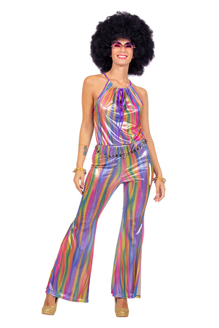 Feestbazaar Disco Catsuit Regenboog Shine Dames