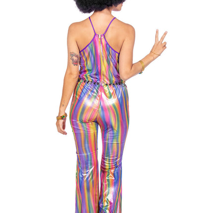 Feestbazaar Disco Catsuit Regenboog Shine Dames