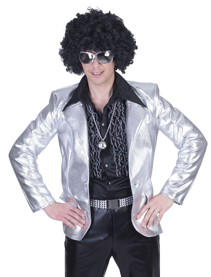 Feestbazaar Disco colbert zilver man