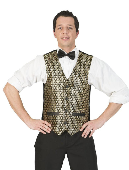 Feestbazaar Disco Gilet Heren Goud/Zwart