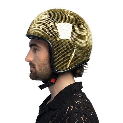 Feestbazaar Disco Helm 70s Goud