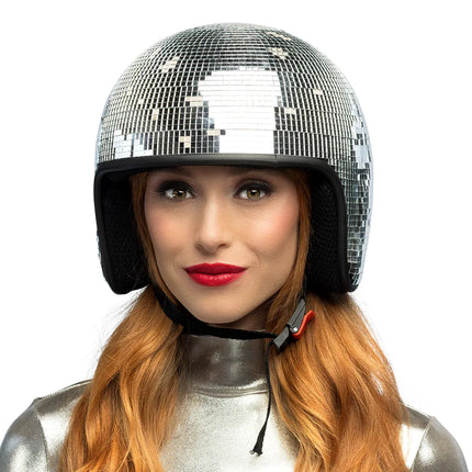 Feestbazaar Disco Helm 70s Zilver