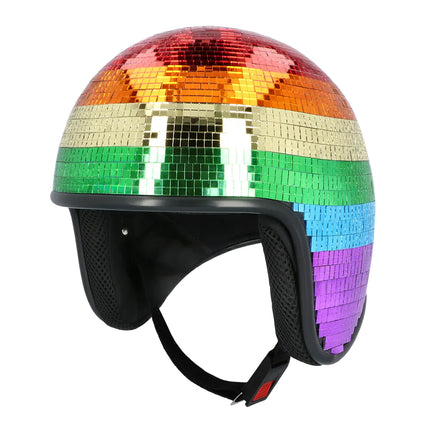 Feestbazaar Disco Helm 80s Regenboog