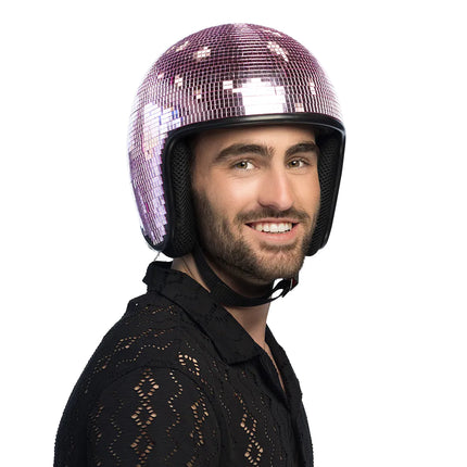 Feestbazaar Disco Helm 80s Roze