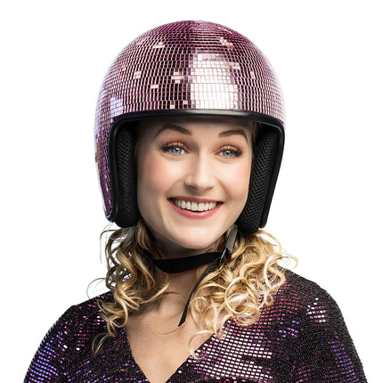 Feestbazaar Disco Helm 80s Roze