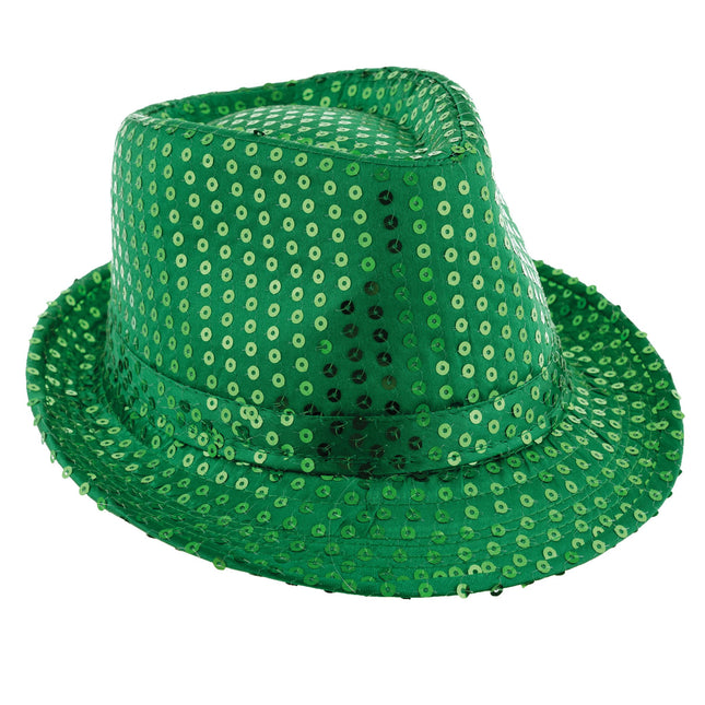 Feestbazaar Disco Hoed met Pailletten Groen