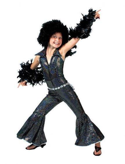 Feestbazaar Disco Jumpsuit Kind Zwart