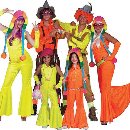 Feestbazaar Disco Jumpsuit neon geel