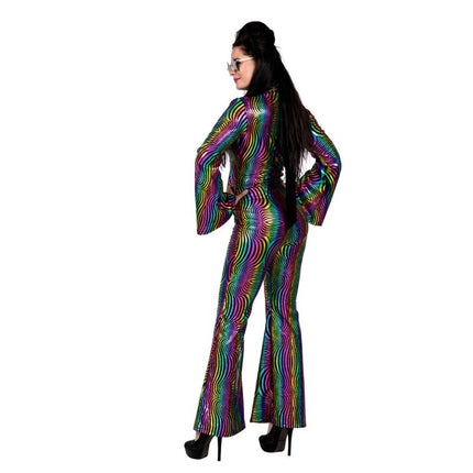 Feestbazaar Disco Jumpsuit Rainbow Met Hoofdband
