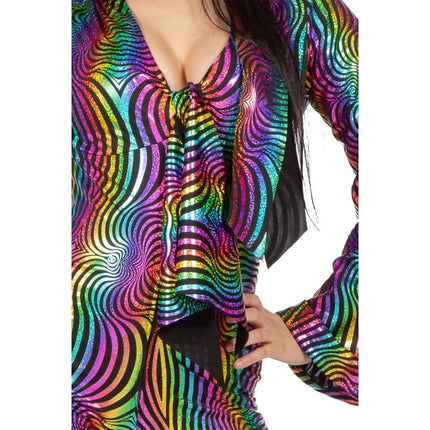 Feestbazaar Disco Jumpsuit Rainbow Met Hoofdband