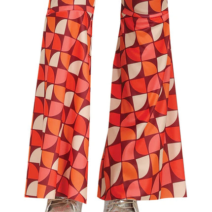Feestbazaar Disco Lady Jumpsuit Dames Retro Red