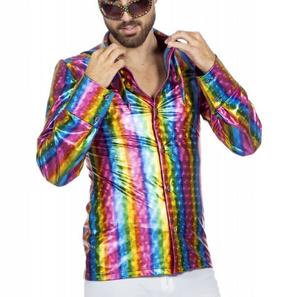 Feestbazaar Disco Overhemd Regenboog