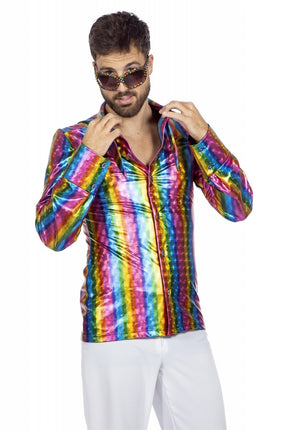 Feestbazaar Disco Overhemd Regenboog