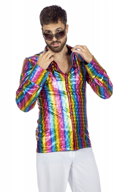 Feestbazaar Disco Overhemd Regenboog