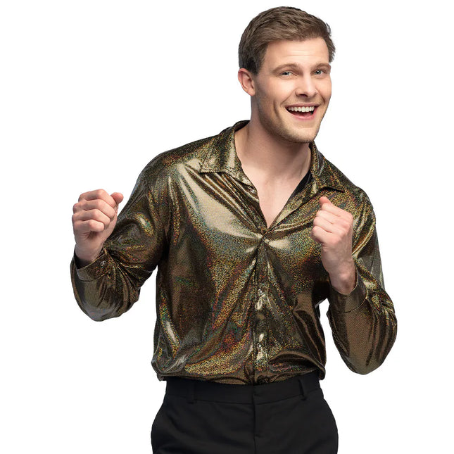 Feestbazaar Disco Party Blouse Shiny Goud