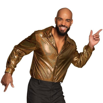 Feestbazaar Disco Party Blouse Shiny Goud