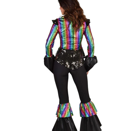 Feestbazaar Disco Queen Regenboog  Pak Premium