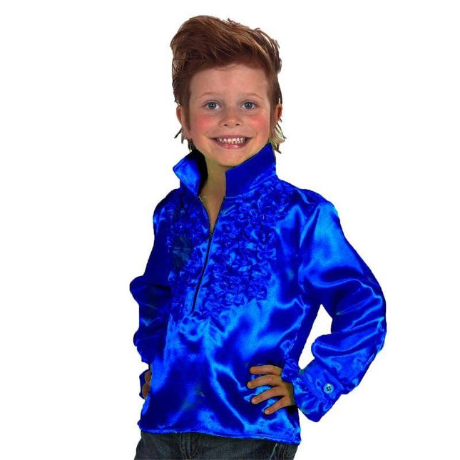 Feestbazaar Disco shirt kind blauw