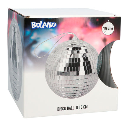 Feestbazaar Disco spiegelbal Metallic Zilver (15cm)
