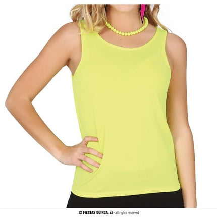 Feestbazaar Disco Tanktop Neon Geel