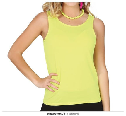 Feestbazaar Disco Tanktop Neon Geel