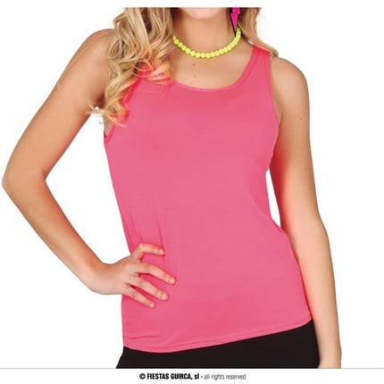 Feestbazaar Disco Tanktop Neon Roze