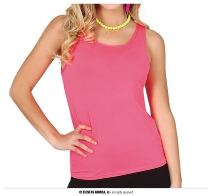 Feestbazaar Disco Tanktop Neon Roze