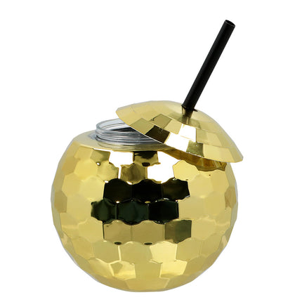 Feestbazaar Discobal Drinkbeker Met Rietje Goud