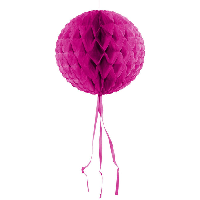 Feestbazaar Donker Roze honeycomb bol - 30 cm