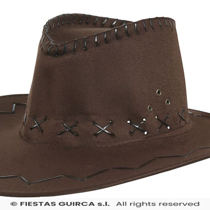 Feestbazaar Donkerbruine Cowboyhoed Kind Wild West