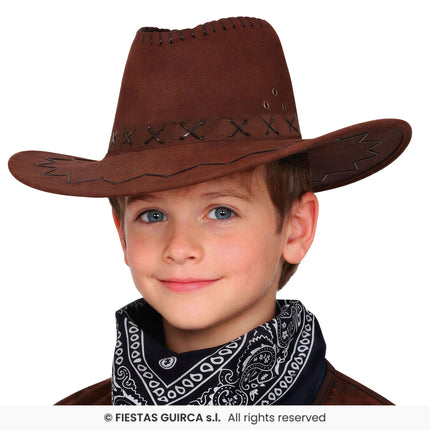 Feestbazaar Donkerbruine Cowboyhoed Kind Wild West