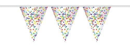 Feestbazaar Doorzichtige Vlaggenlijn Confetti (10m)
