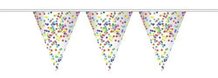 Feestbazaar Doorzichtige Vlaggenlijn Confetti (10m)