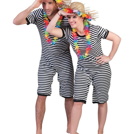 Feestbazaar Dorus Badpak Unisex Zwart/Wit